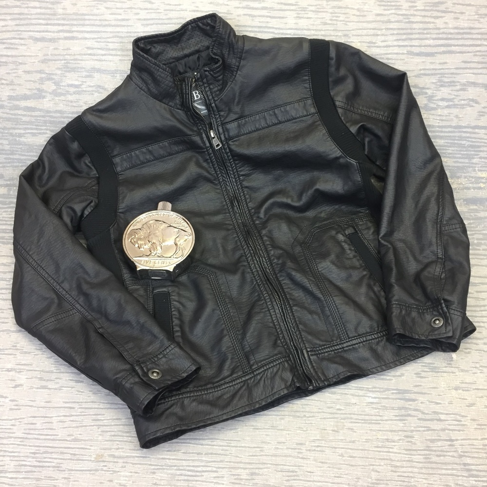 BKE black faux leather jacket